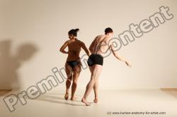 Underwear Woman - Man White Average Short Brown Dancing Dynamic poses Academic